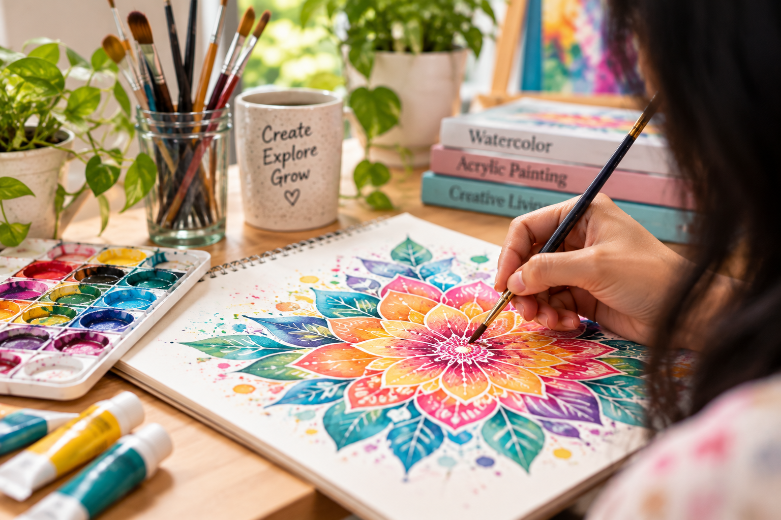 Creating art at Kalakar Studio